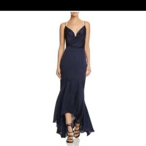 Elegant Navy Blue Evening Gown